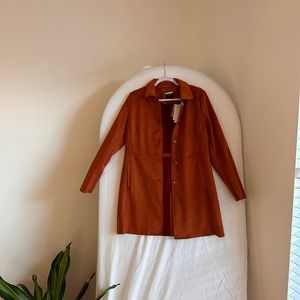 Vegan leather blazer cardigan